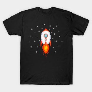 Pixel Flying Rocket T-Shirt